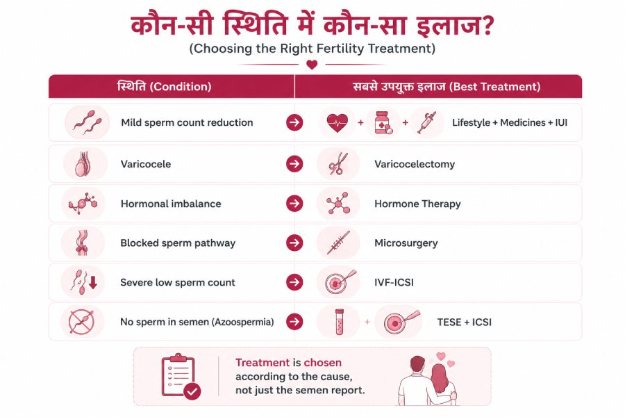 मेल इनफर्टिलिटी के केस में IUI, IVF, और ICSI का रोल 