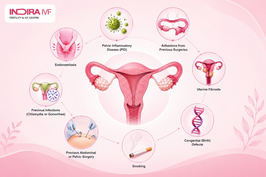 Causes of fallopian tube blockages