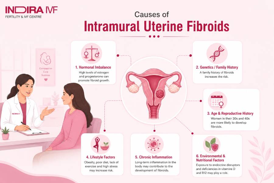 Causes of intramural uterine fibroids