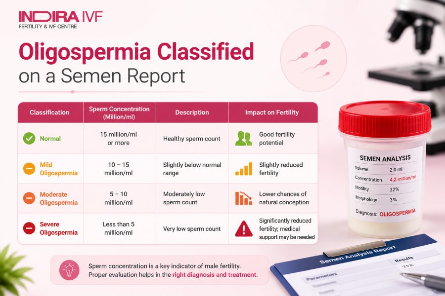 Oligospermia classification on a semen report