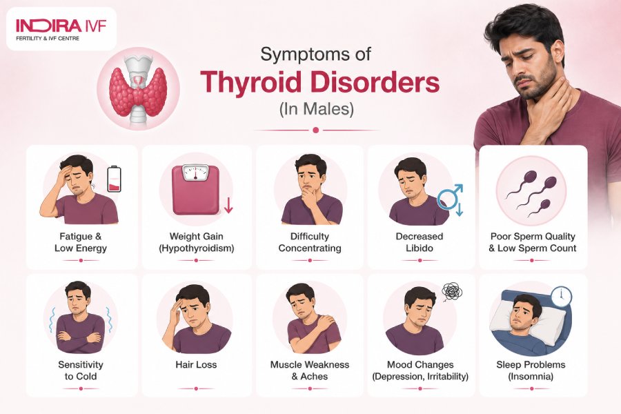 Symptoms of thyroid disorders in males